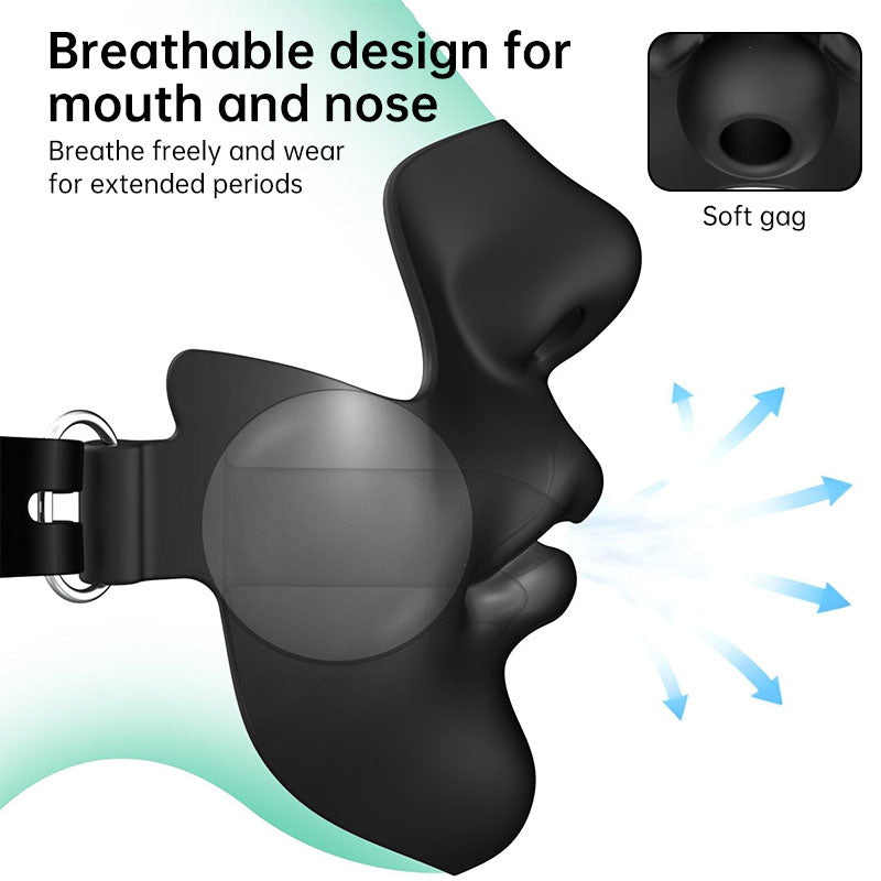 Demi-masque noir mat en silicone pour Halloween et cosplay