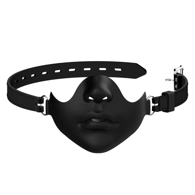 Demi-masque noir mat en silicone pour Halloween et cosplay
