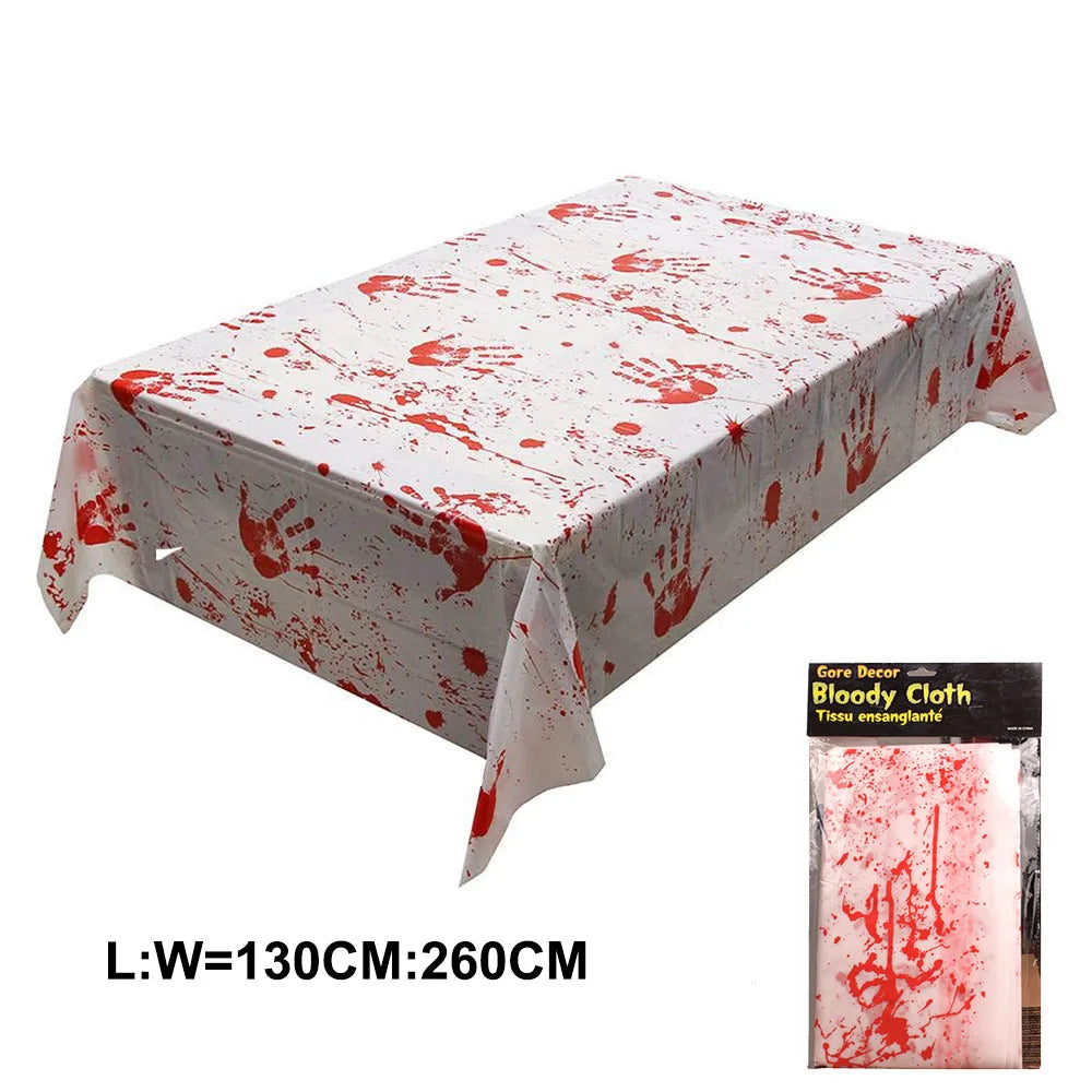 Nappe et tablier ensanglantés pour Halloween