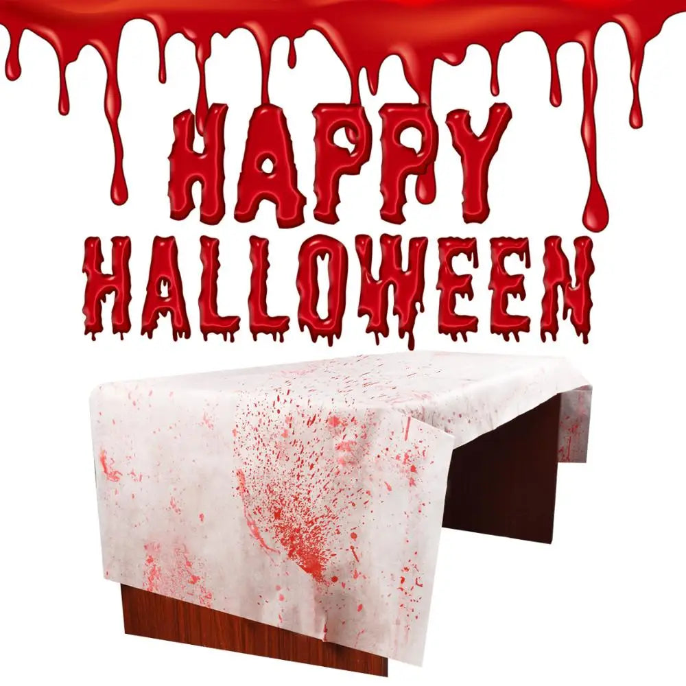 Nappe et tablier ensanglantés pour Halloween