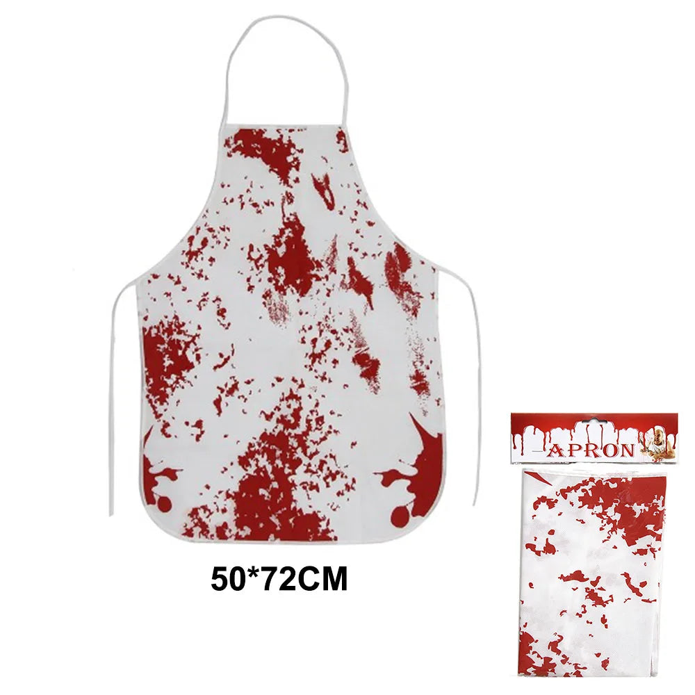 Nappe et tablier ensanglantés pour Halloween