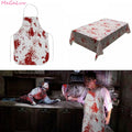 Nappe et tablier ensanglantés pour Halloween