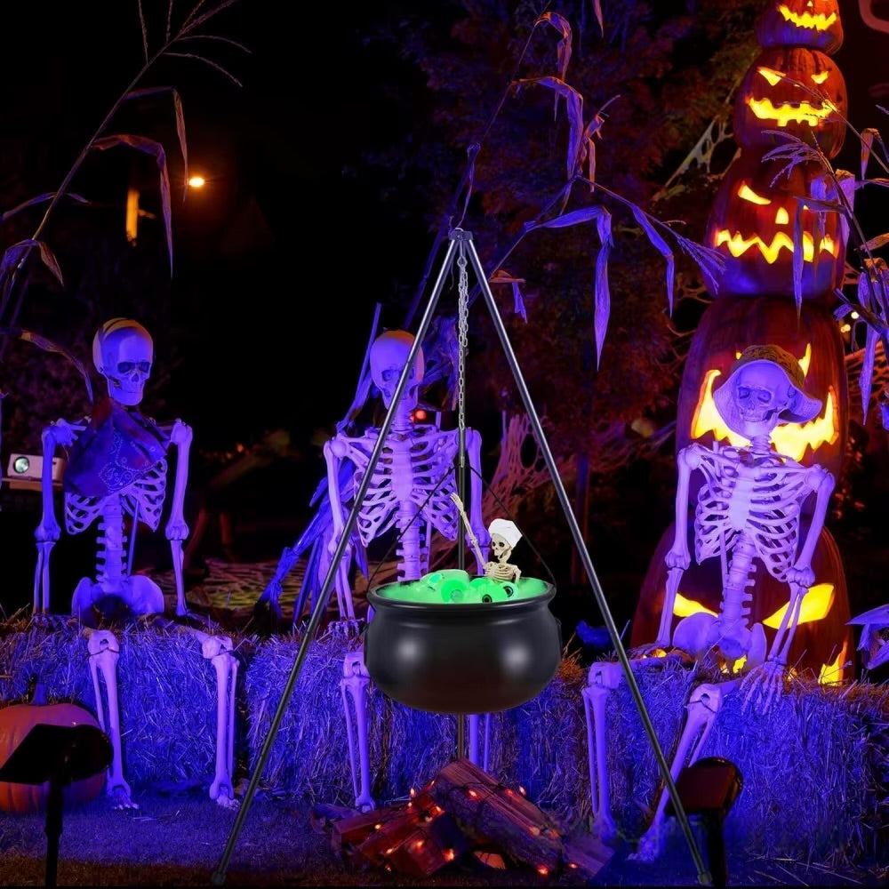 Chaudron de Sorcière Halloween Lumineux avec Trépied
