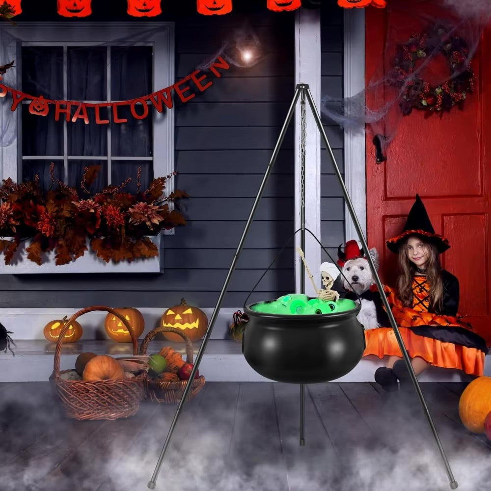 Chaudron de Sorcière Halloween Lumineux avec Trépied