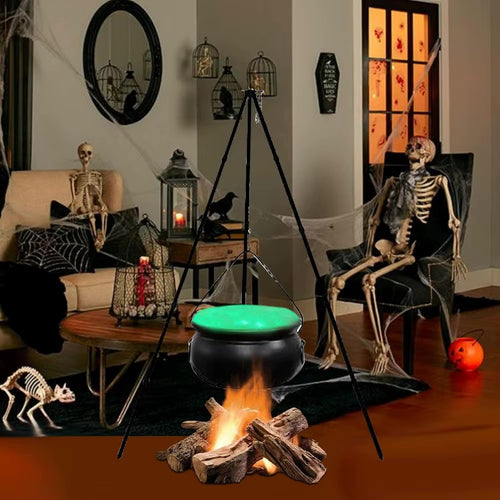 Chaudron de Sorcière Halloween Lumineux avec Trépied